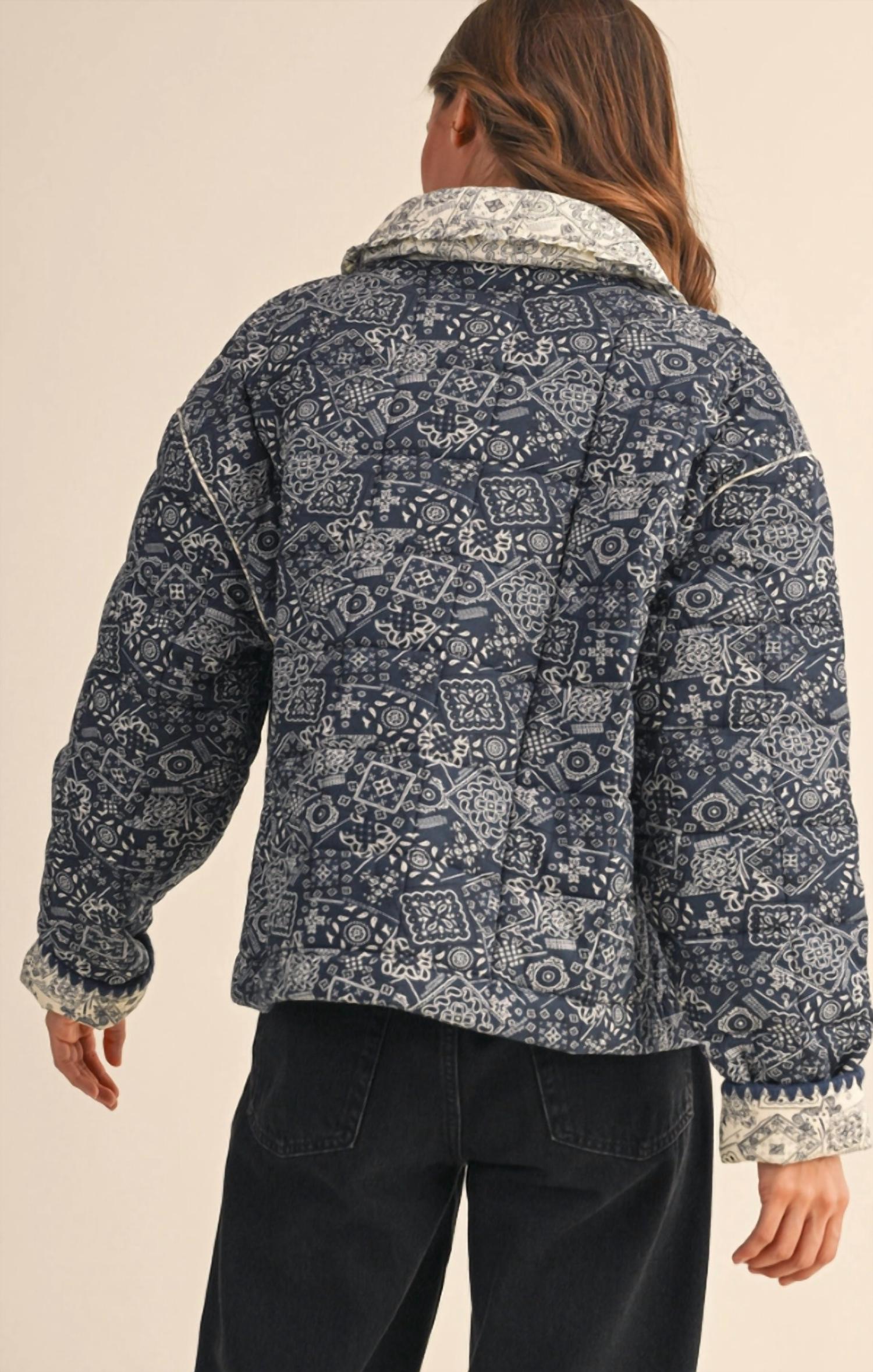 Mint - Bandana Quilted Jacket