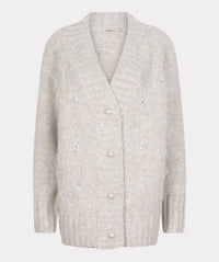 Esqualo - Filippa Feather Embellished Cardigan Sweater