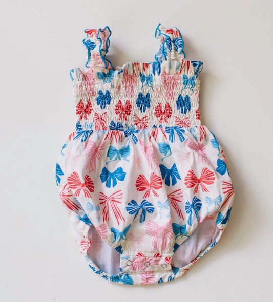 Ollie Jay - Kid's Maylen Poplin Bubble, Patriotic Bows