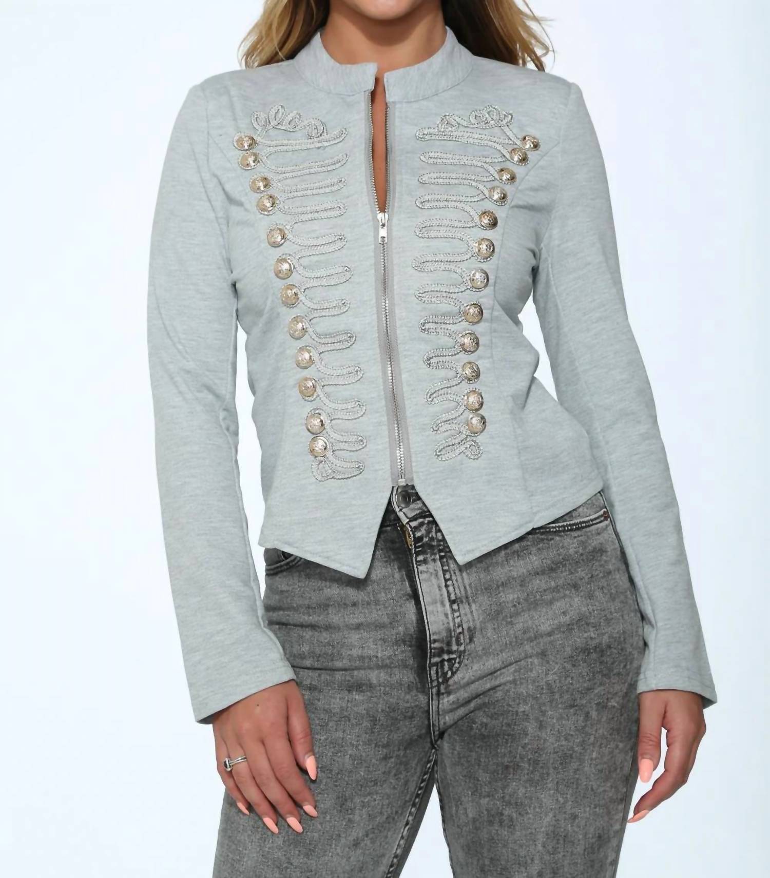 Orchid Bloom - Passementerie Detailed Military Jacket