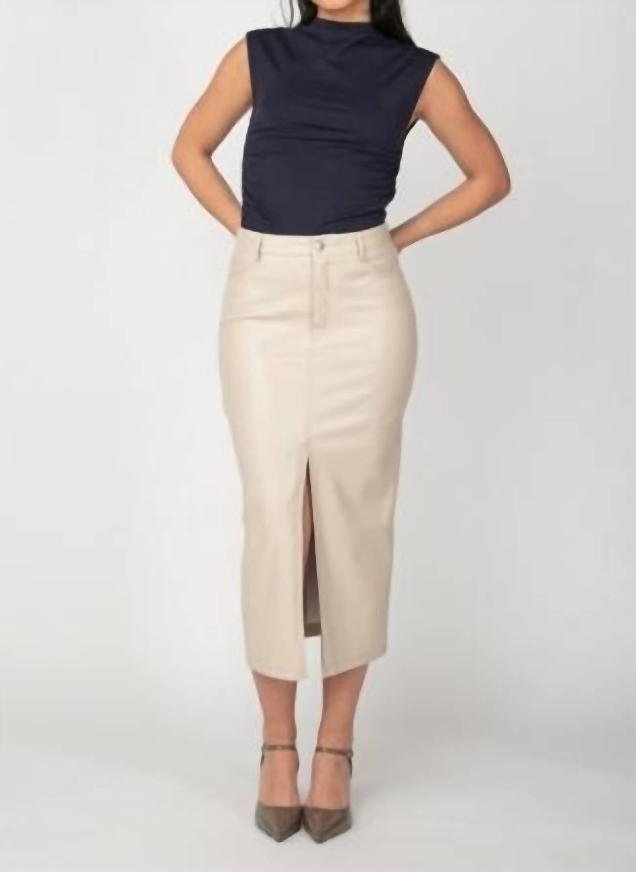 Dex Clothing - Faux Leather Midi Skirt 2422348 T