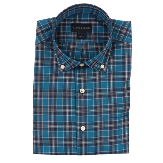 Scott Barber - Men's Organic Cotton Lagoon Plaid Sport Shirt