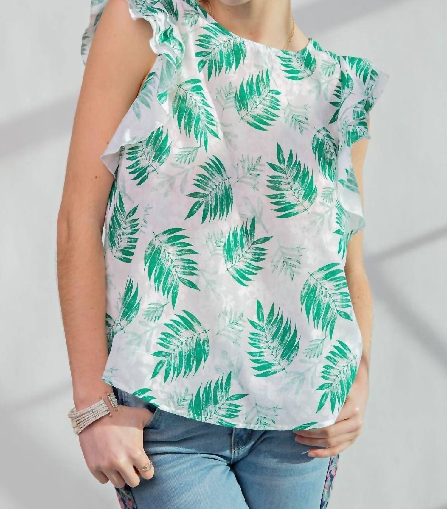 Easel - Bubble Printed Voile Top