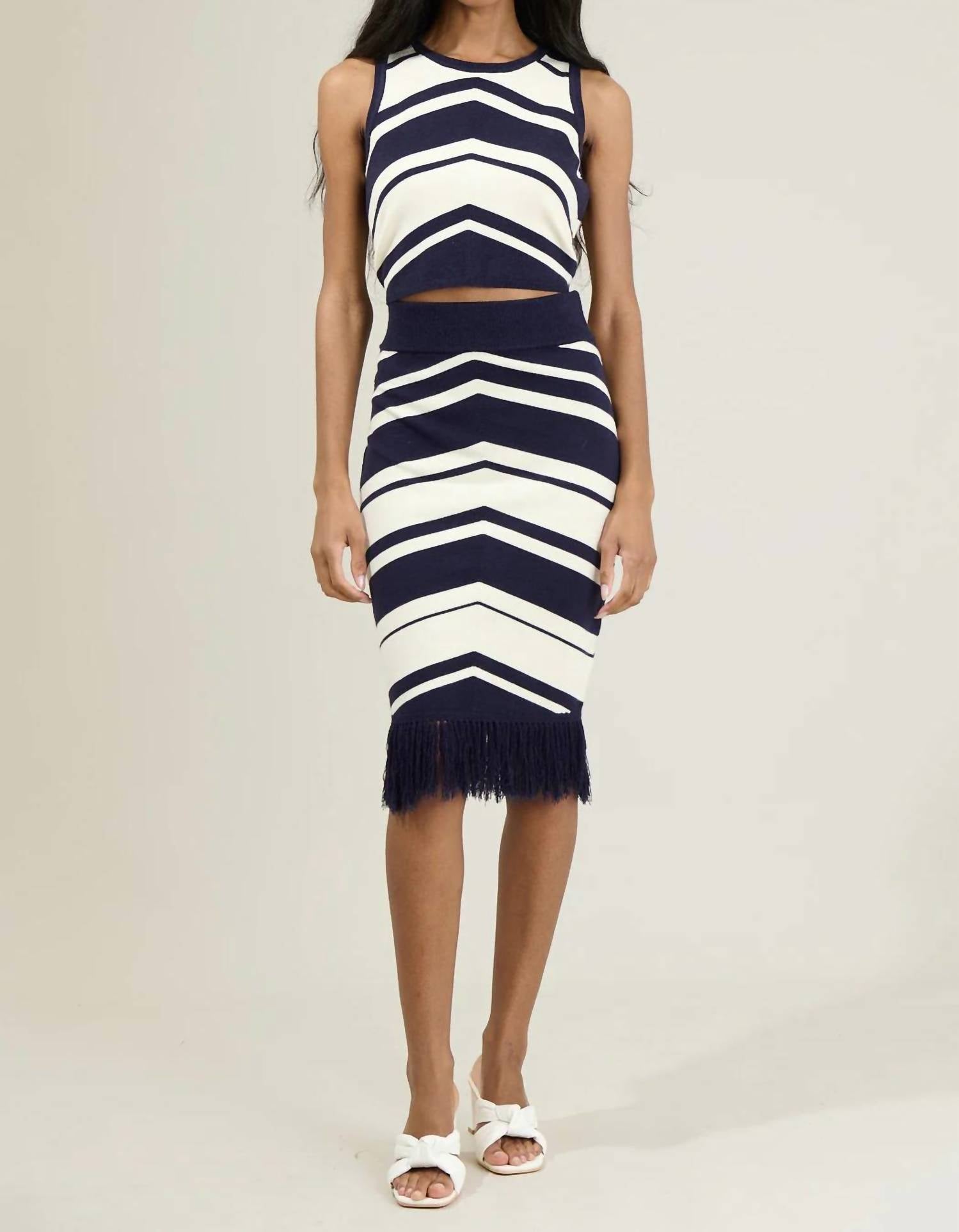 Sugarlips - Lydia Striped Midi Skirt