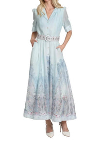 Beulah - Romantic Botanical Print Maxi Dress