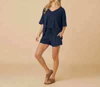 Softies - Terry Relaxed V-neck With Short Set