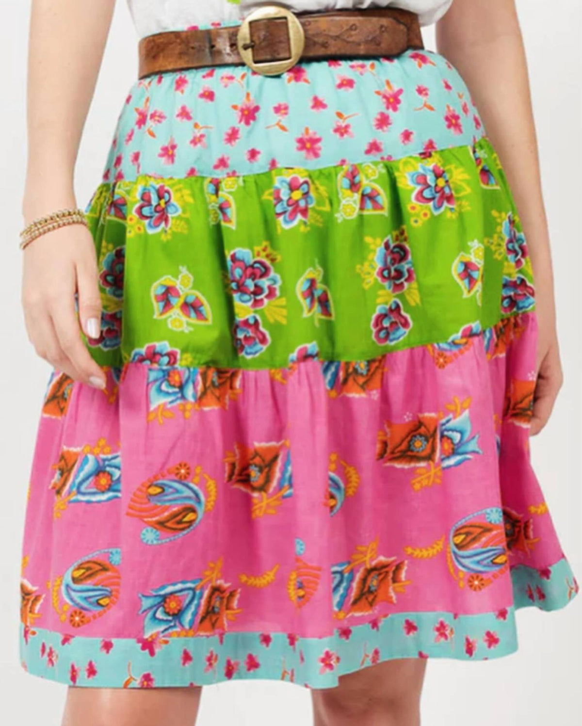 Ivy Jane - Tri Print Tiered Skirt