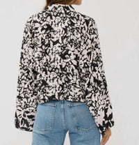 Lovestitch - Women's Floral Tie Front Kimono Top