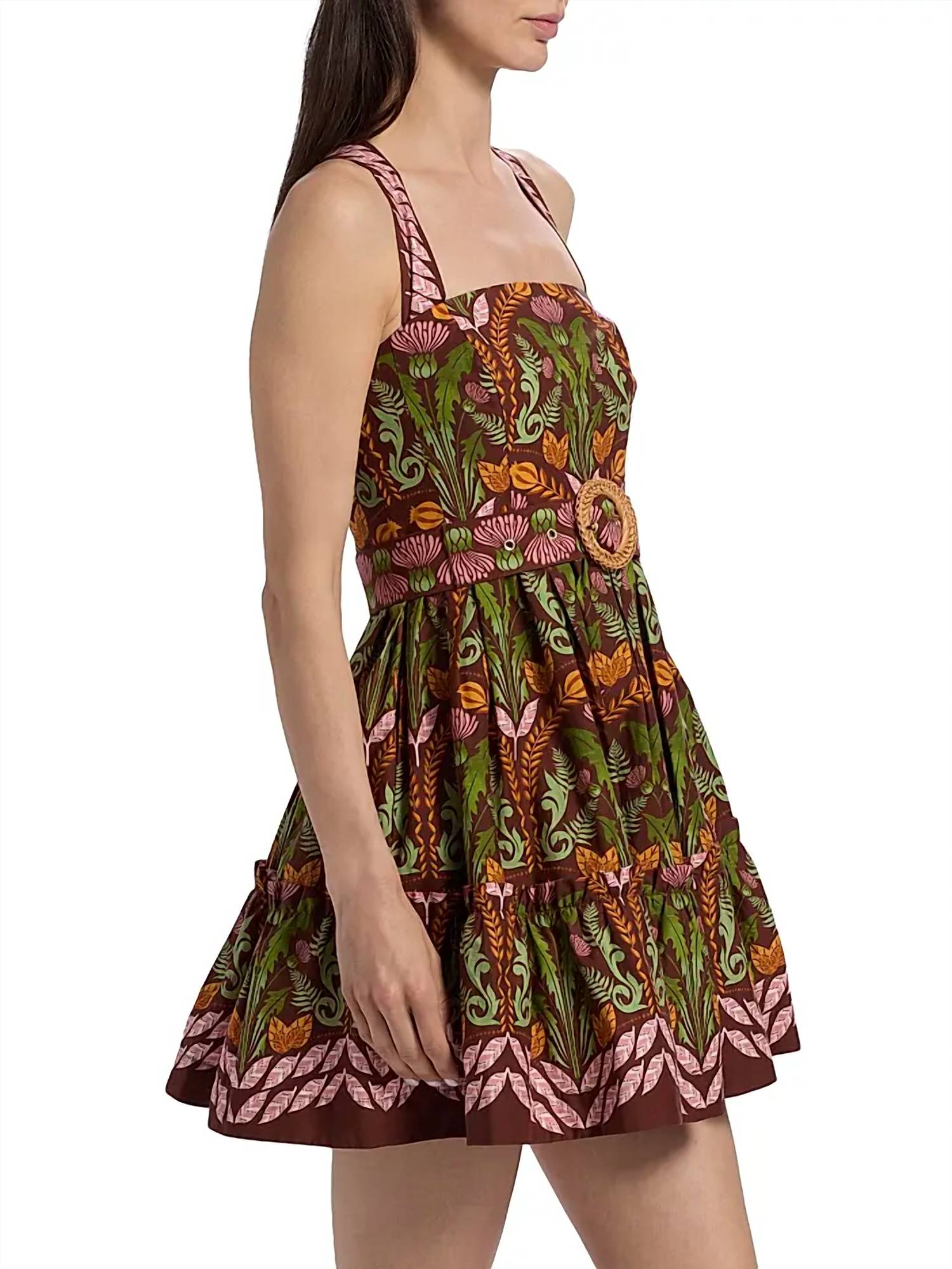 Cara Cara Julietta Mini Dress in brown - women's dress - detail view