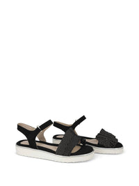 Bella Comforto Women's Claude Open Toe Sandas in black multi - women's sandal - detail view