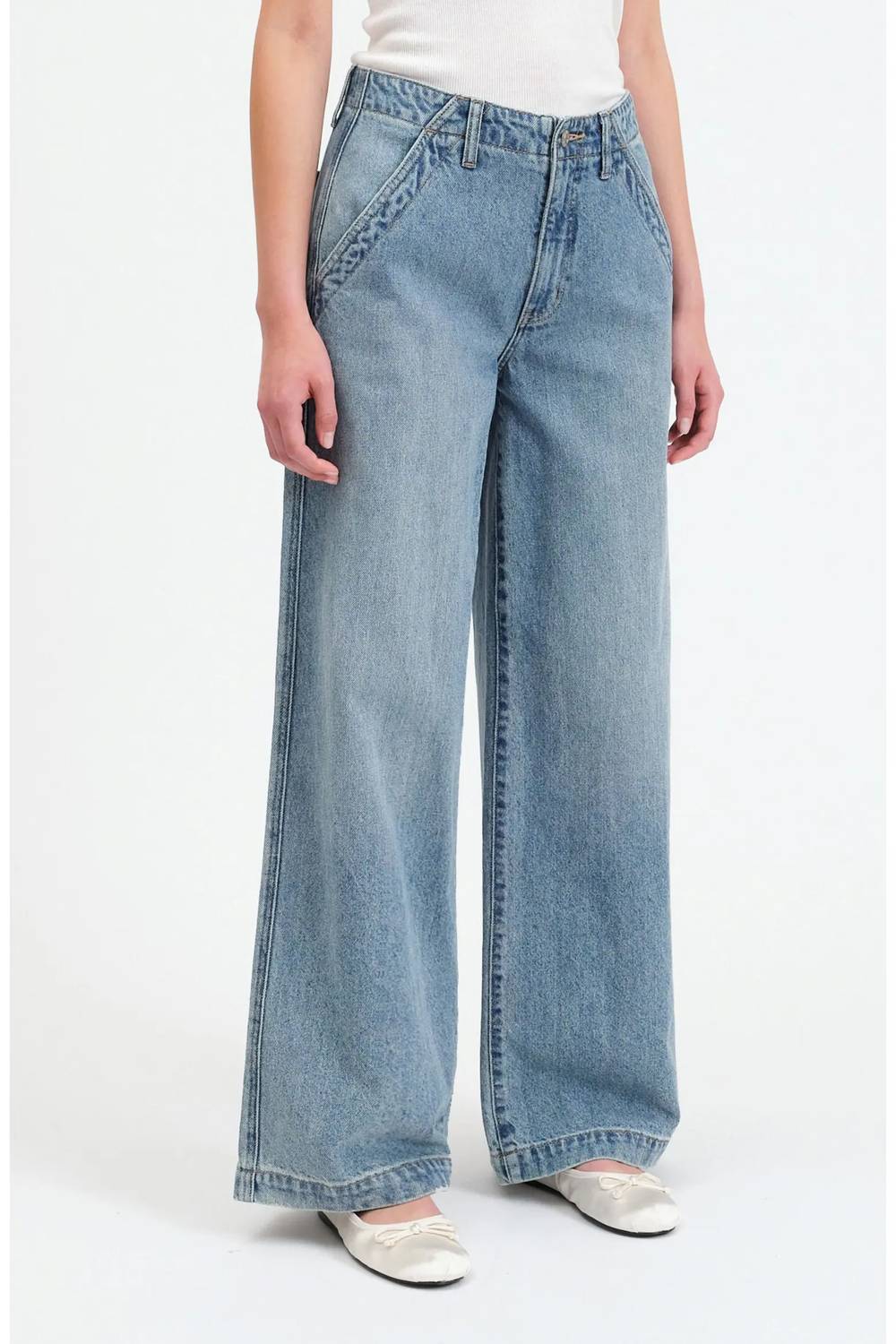 Daze - Kickback High Waist Palazzo Wide Leg Jeans