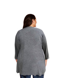 On The Plus Side - Long Sleeve Draped Cardigan - Plus