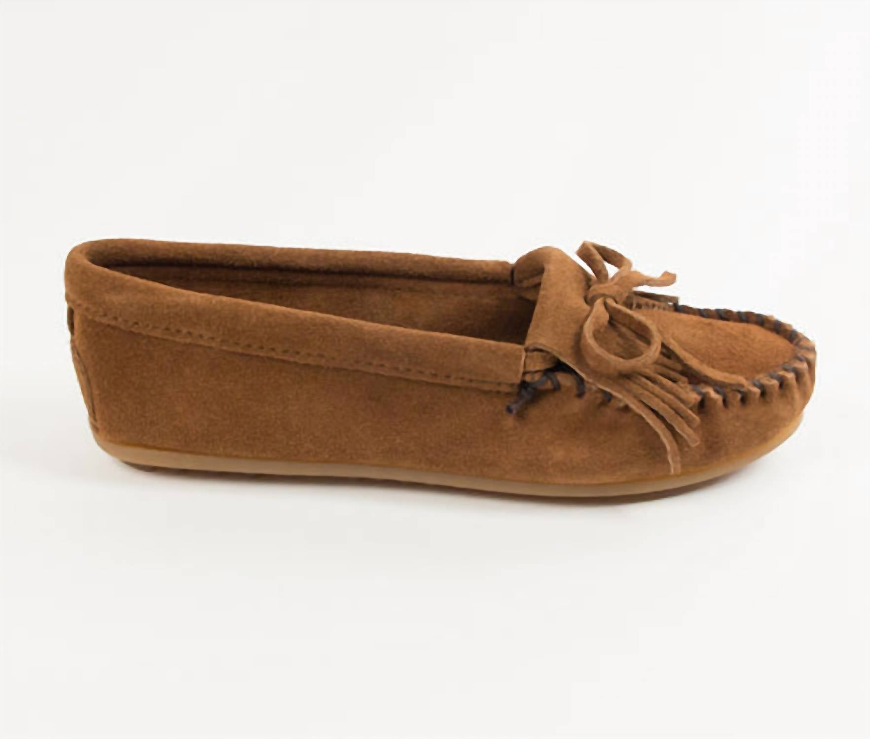 MINNETONKA Women's Kilty Flat in dusty brown - women's flats