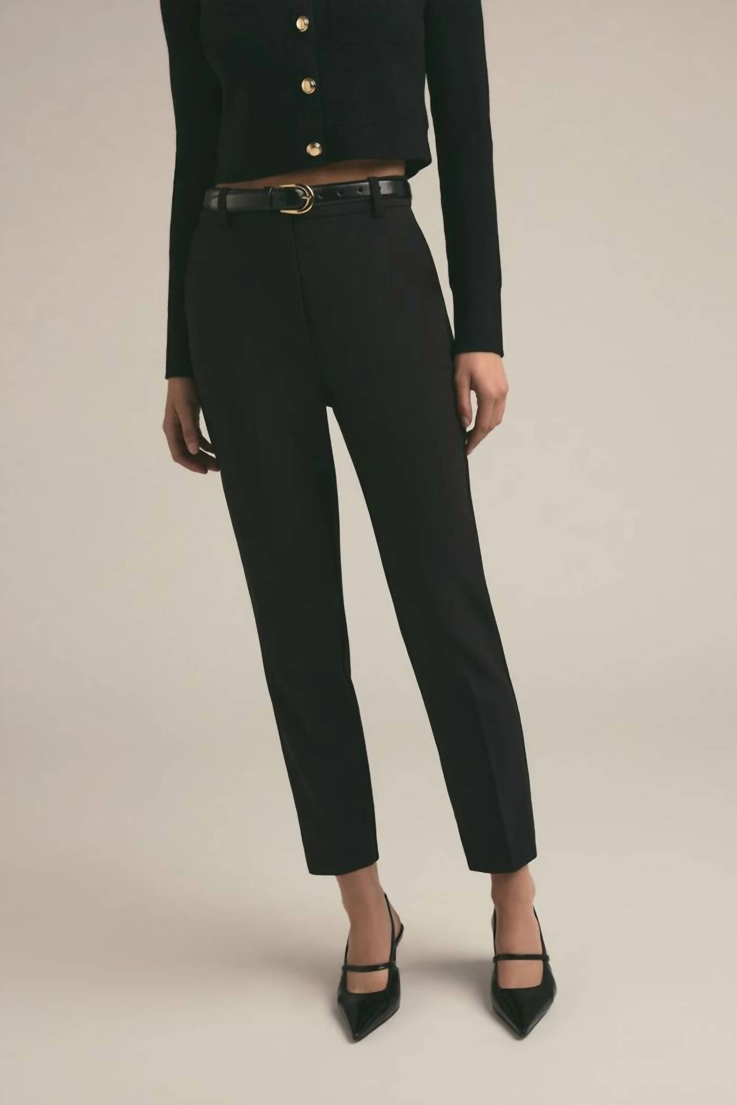 Favorite Daughter Cigarette Straight Leg Pant in black - women's pants