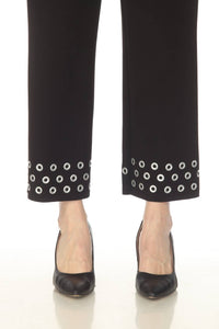 Joseph Ribkoff Grommet Detail Pull On Straight Pants in black 1 - women's pants - view 6