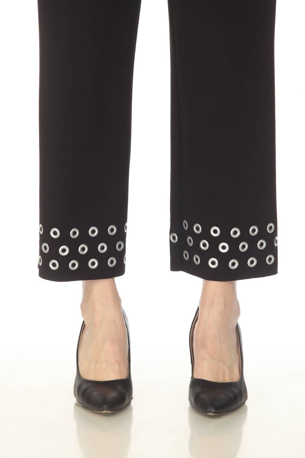 Joseph Ribkoff Grommet Detail Pull On Straight Pants in black 1 - women's pants - view 6