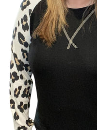 Honeyme - Fleece Animal Print Long Sleeve Tee