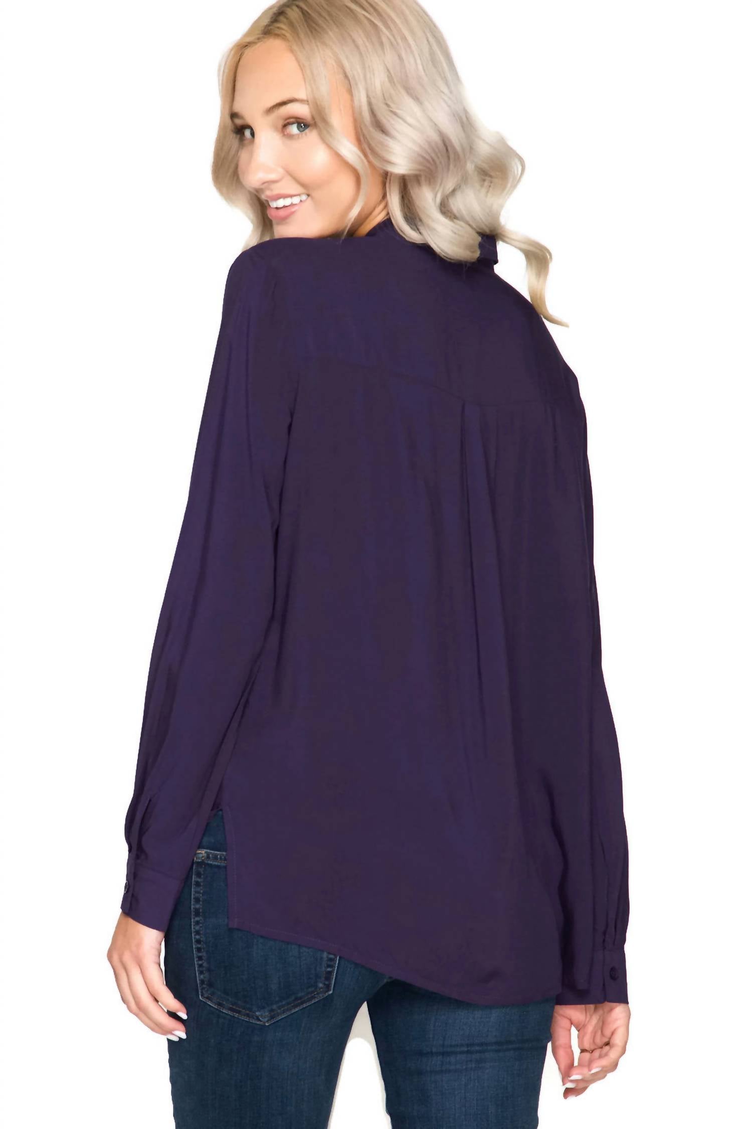 She + Sky - Lace Up Shirt