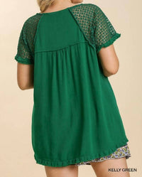 Umgee - Crochet Detail Fringe Top - Plus