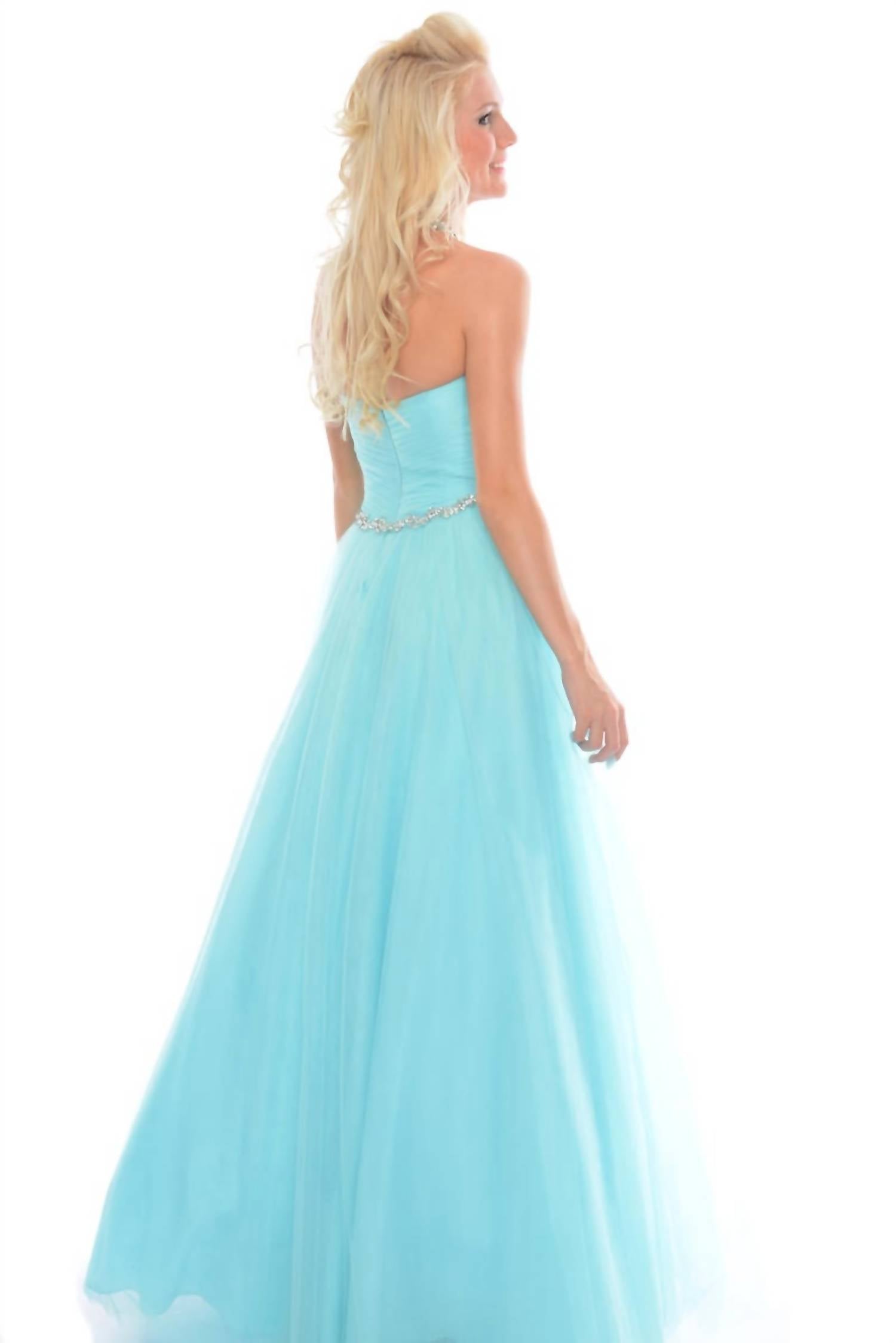Precious Formals - Hand Beading Illusion Prom Dress