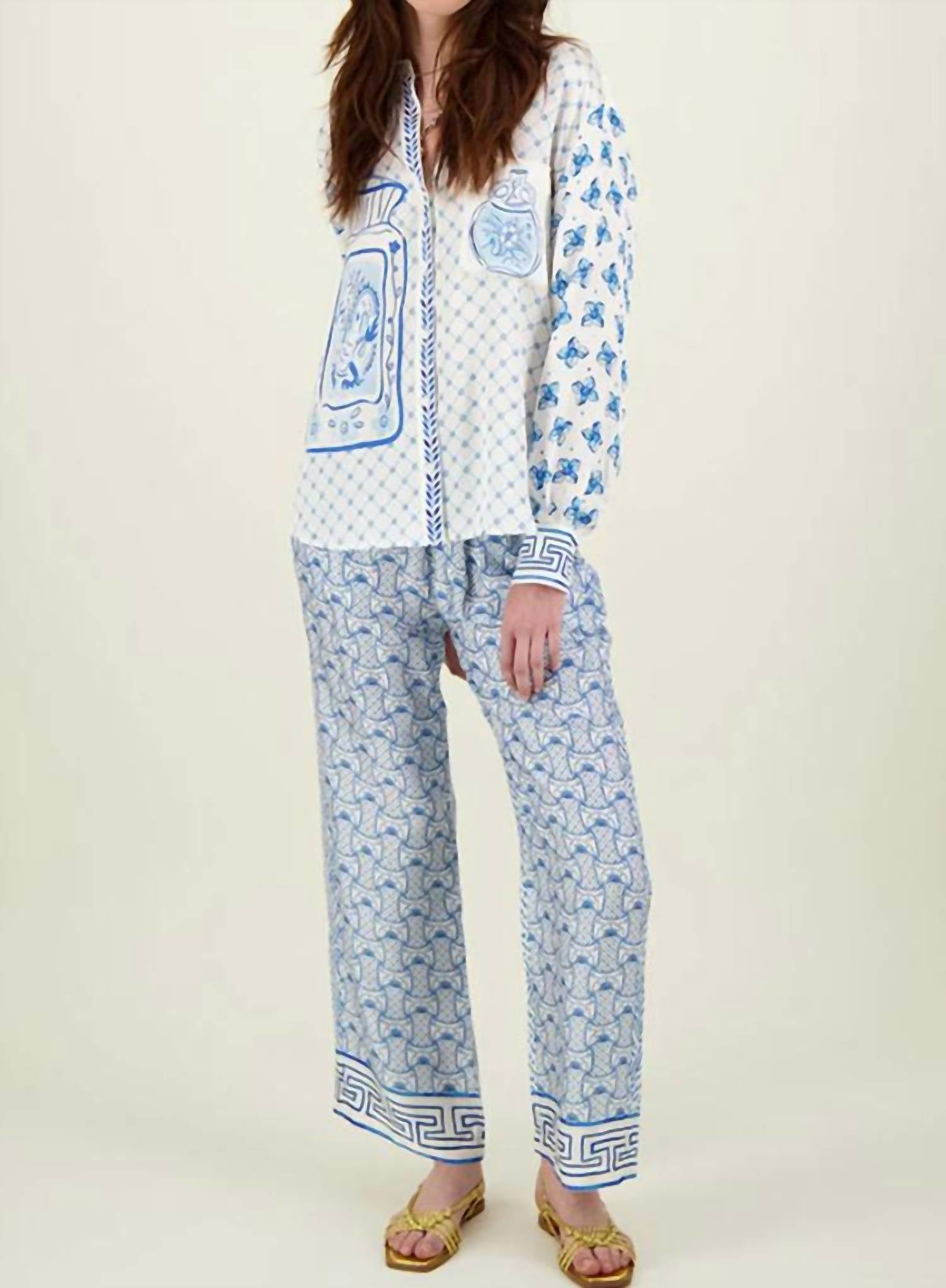 Me369 Isabel Printed Shirt in amalfi coast - women's shirt - view 4