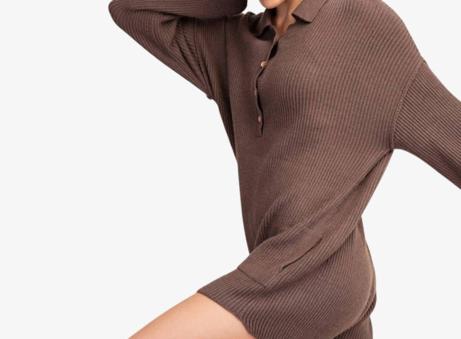 Hoity Toity - Ribbed Knit Sweater Romper