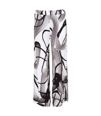 DOLCEZZA Women's Swirl Print Pants in black white - women's pants