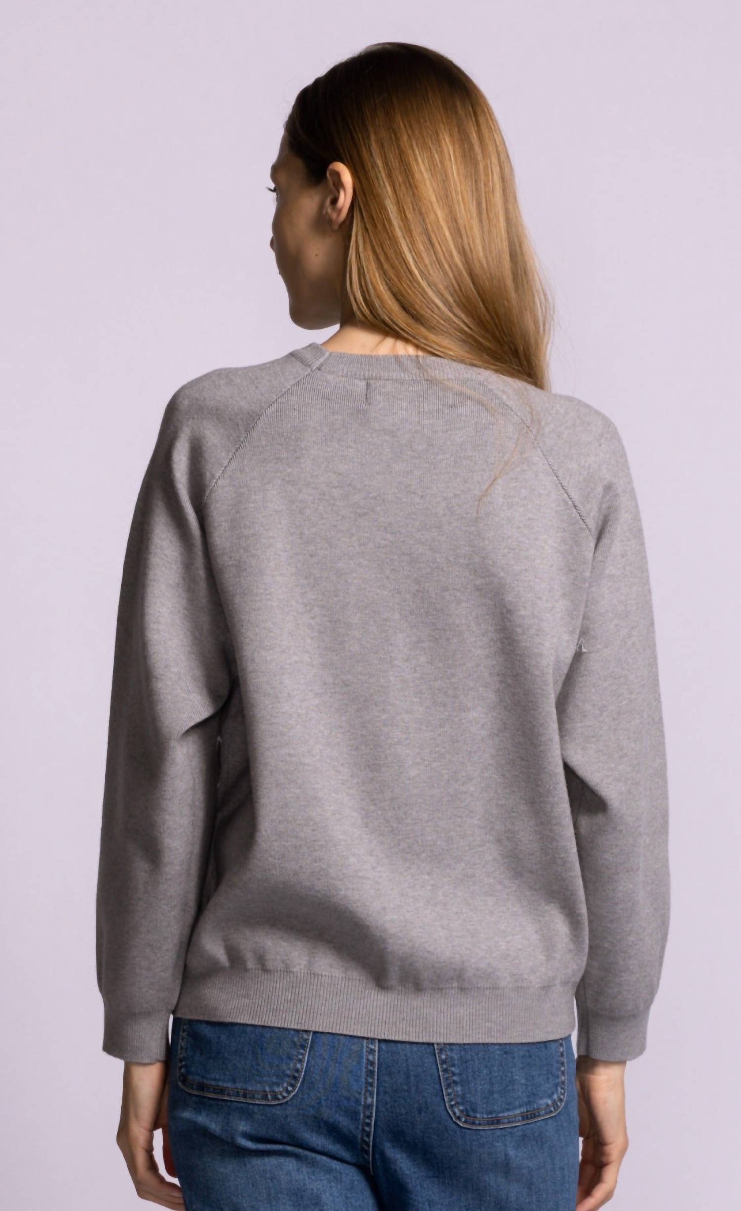 PINK MARTINI Airplane Mode Sweater in gray - women's sweater - alternate view