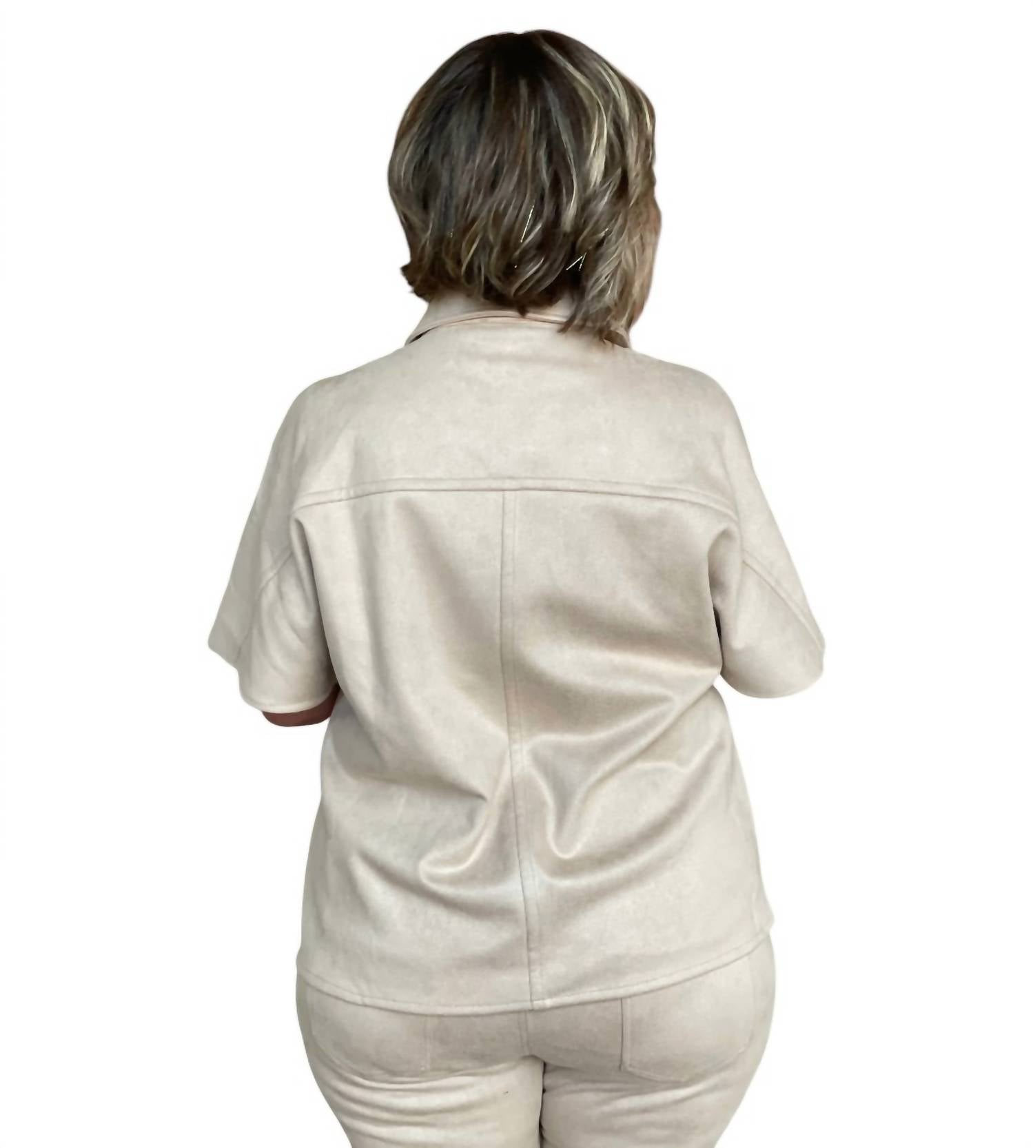 Boho Chic - Faux Suede Short Sleeve Cape Jacket