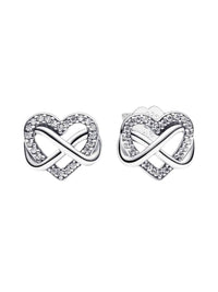 Pandora - Sparkling Infinity Heart Stud Earrings