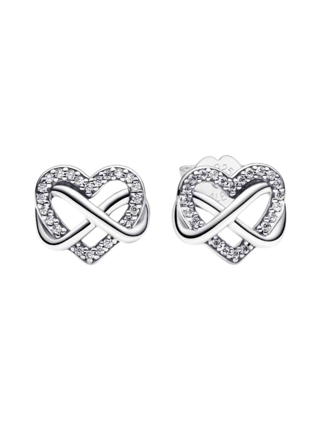 Pandora - Sparkling Infinity Heart Stud Earrings