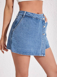 Sweet Lovely by Jen Denim Skort in med wash - women's shorts