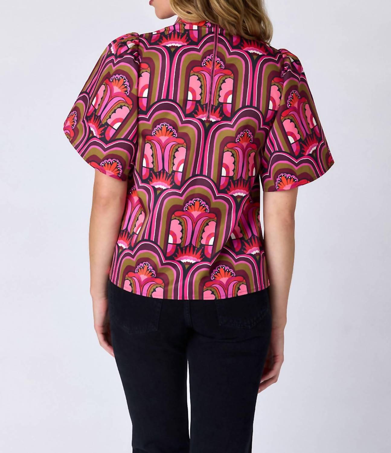 Crosby by Mollie Burch Loucia Mockneck Top in gatsby - women's blouse - detail view