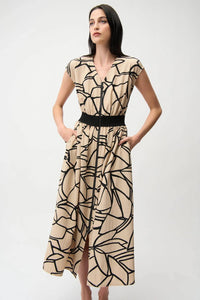 Joseph Ribkoff - Abstract Zip Front Flared Dress