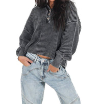 Zenana - Always on Point Collared Sweater
