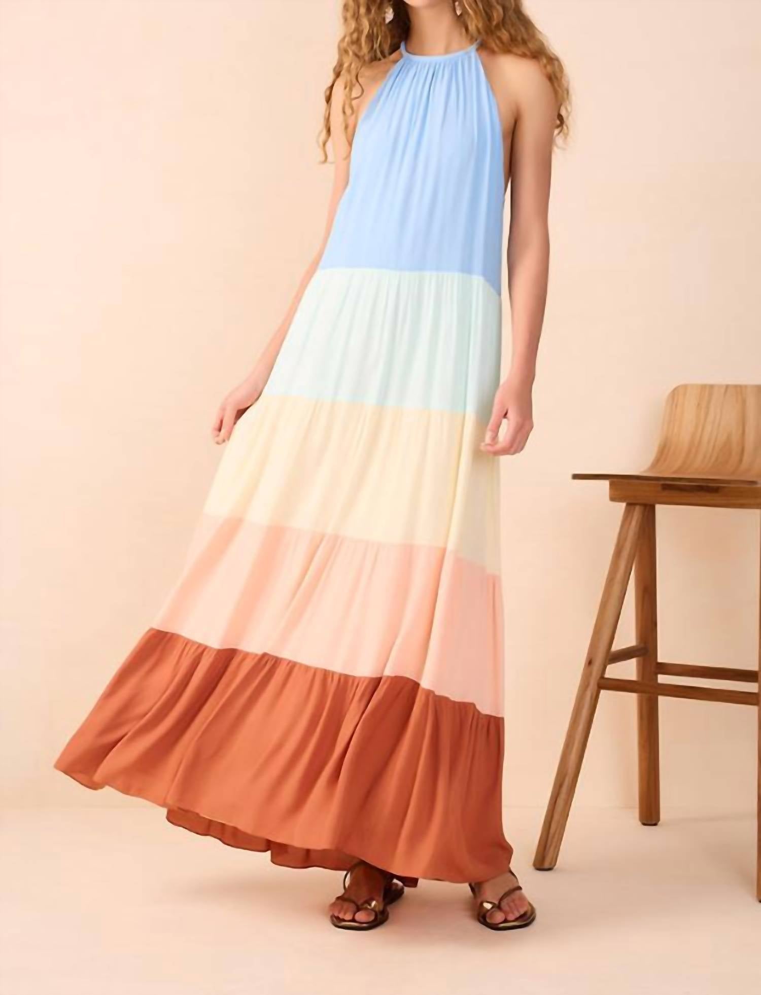 Dress To - Marias Colourblock Crepe Maxi Dress