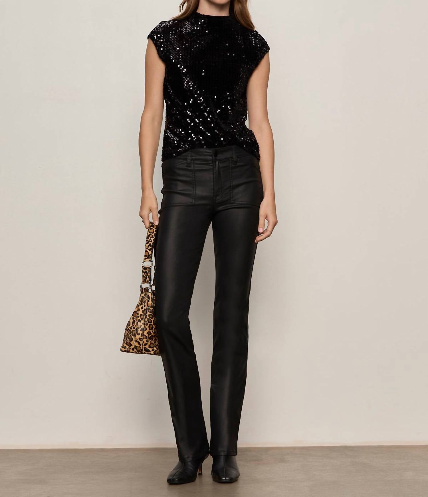 Sanctuary - Funnel Neck Sequin Top