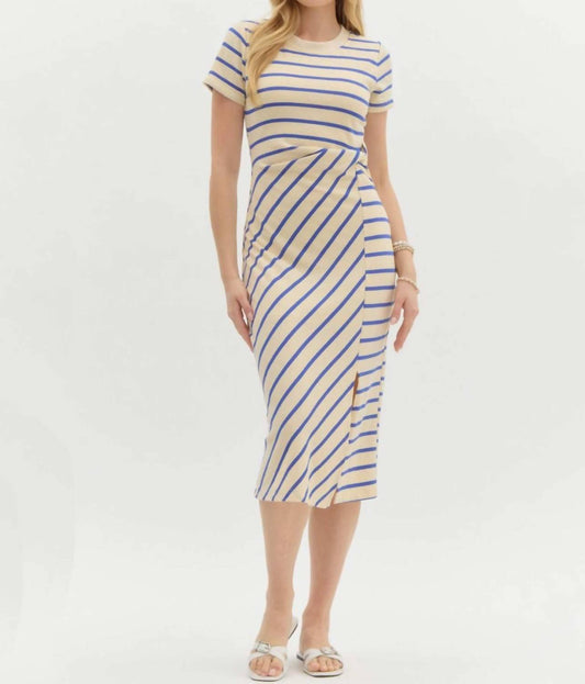 Entro - Stripe Jersey Midi Dress