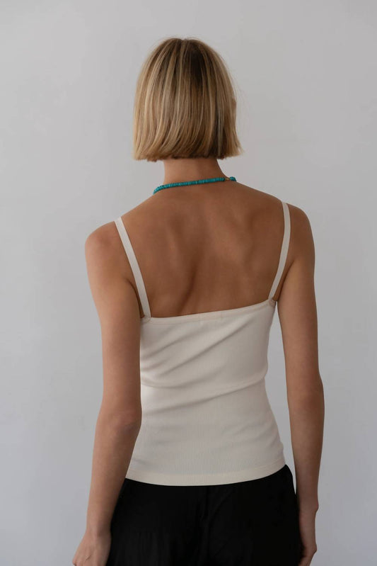 Donni. - Rib Satin Tank Top
