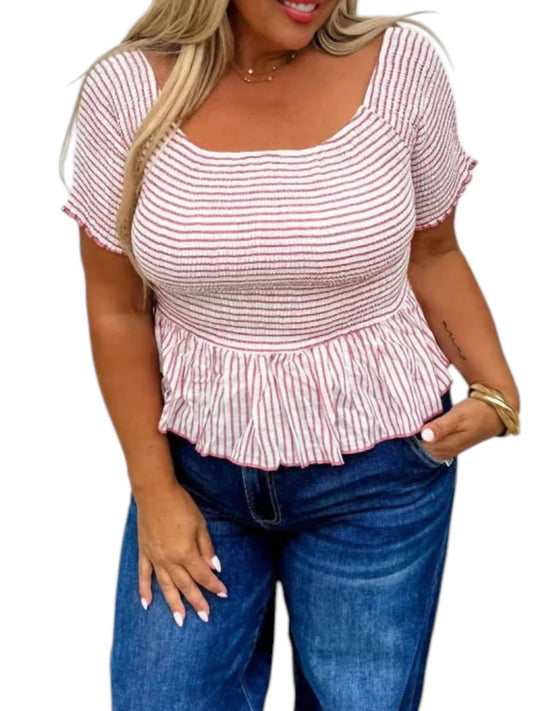 Blakeley - Essie Stripe Smocked Top