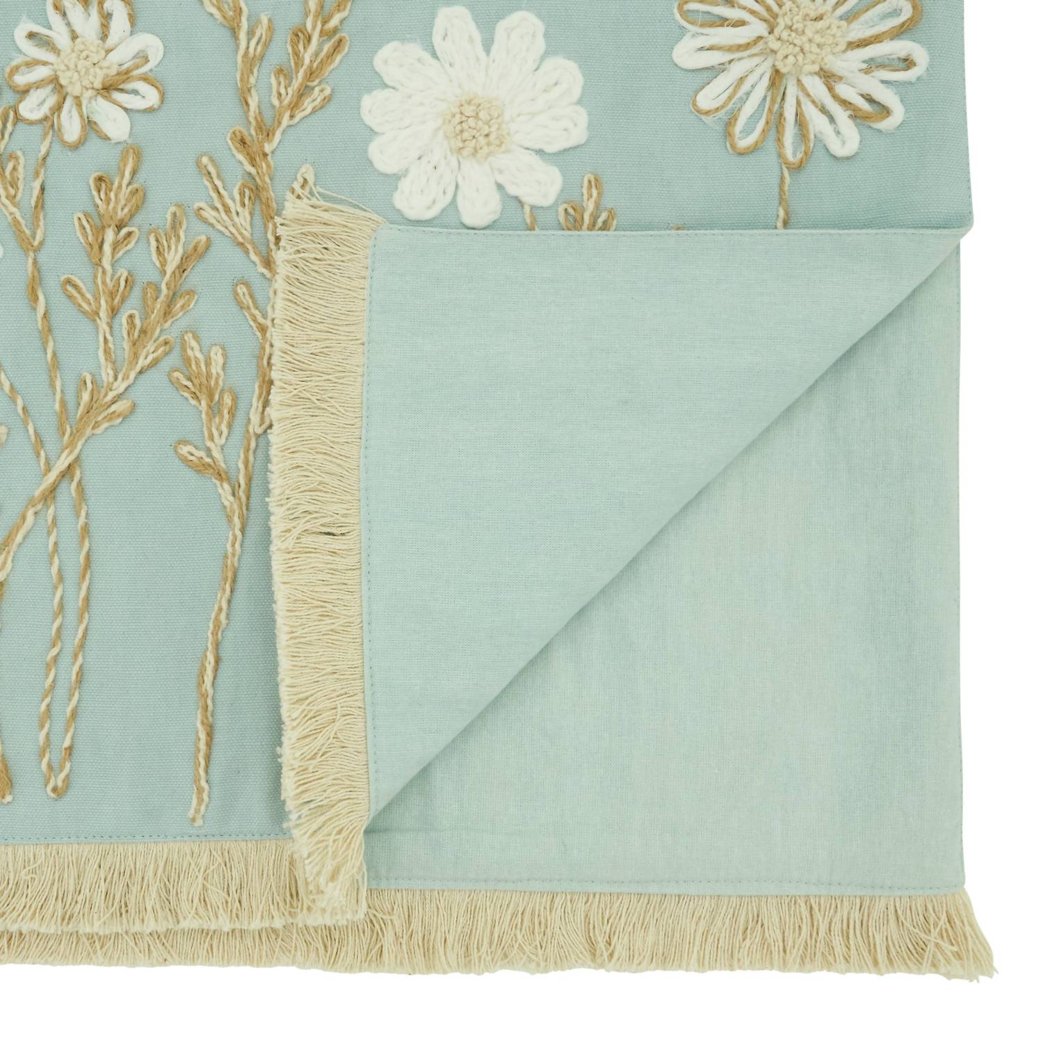 Saro Lifestyle - Embroidered Floral Decorative Table Runner
