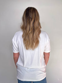 DAYDREAMER Smooth Sailin Ringer Tee in vintage white - women's t-shirt - detail view