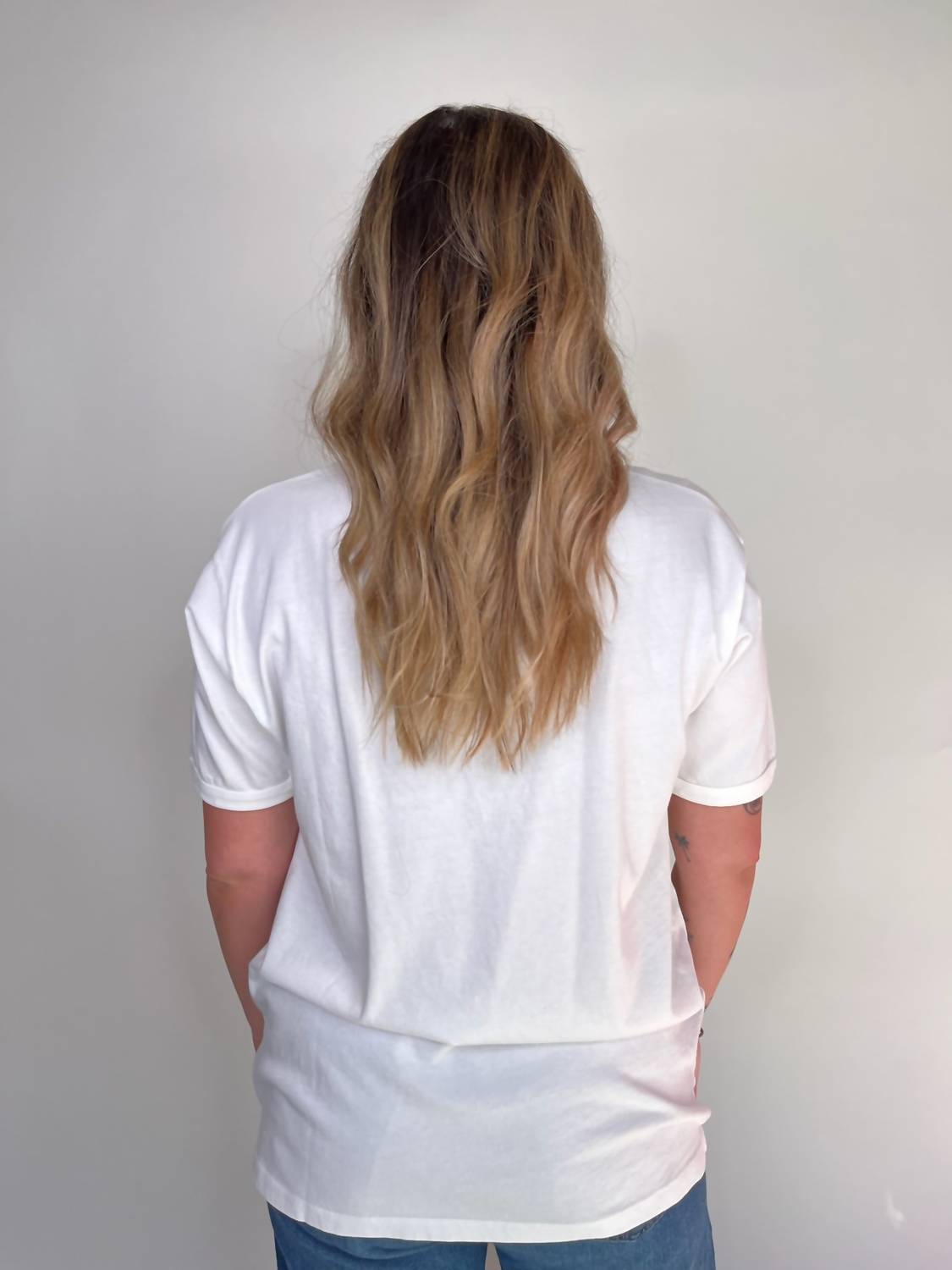 DAYDREAMER Smooth Sailin Ringer Tee in vintage white - women's t-shirt - detail view