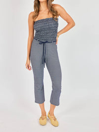 Sadie & Sage Frankie Smocked Tube Top in navy - women's shirt - view 4