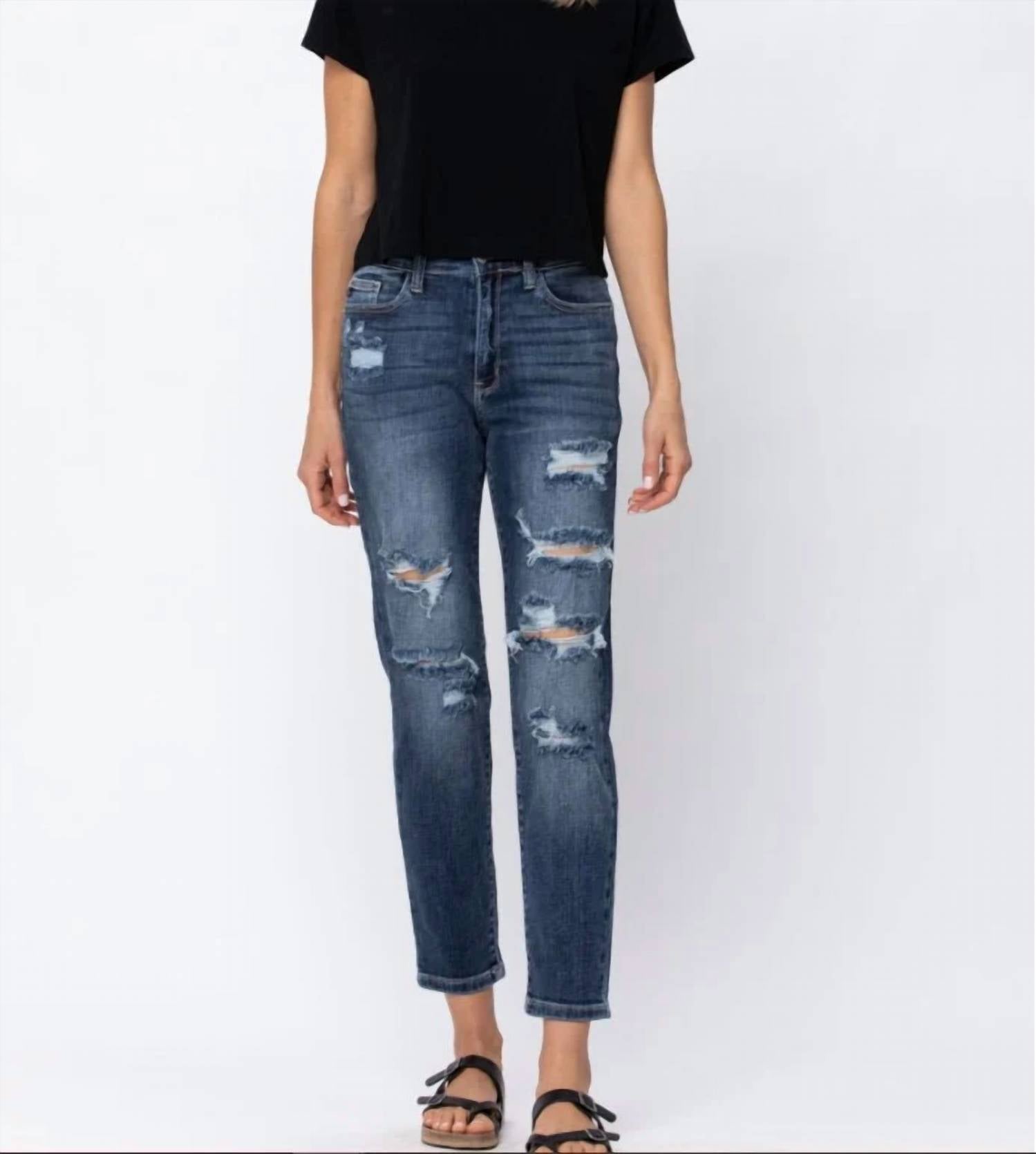 Judy Blue - Women's Emily Distressed Boyfriend Jeans