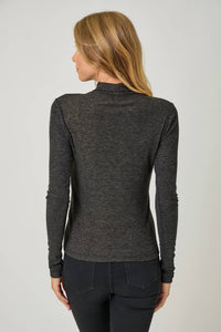 Mystree - Knit Mock Neck Long Sleeve Top