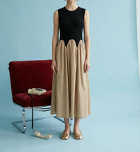 Heyson - Textured Knit Contrast Midi Dress