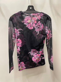 Adore Women's Mesh Vibe Top in black pink - women's blouse - detail view