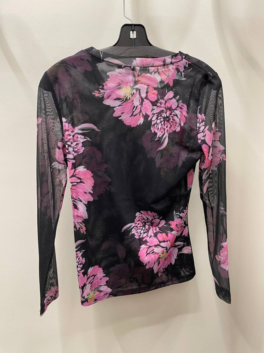 Adore Women's Mesh Vibe Top in black pink - women's blouse - detail view