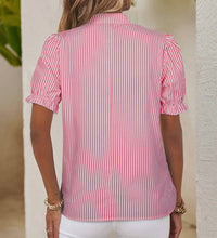 Little Daisy Closet - Sarah Stripe Short Sleeve Blouse